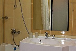 Bathroom at Standard Plus Double Room at Izmailovo Gamma Hotel in Moscow, Russia