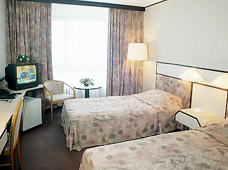Standard Twin Room at the Cosmos Hotel in Moscow, Russia