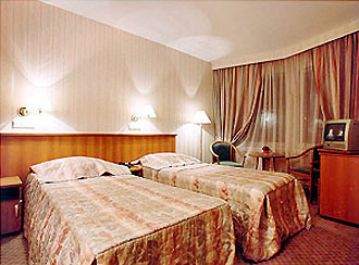 Renovated Tourist Class Twin Room at the Belgrade Hotel in Moscow, Russia