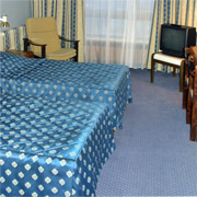 Standard Twin Room at the Cosmos Hotel in Moscow, Russia