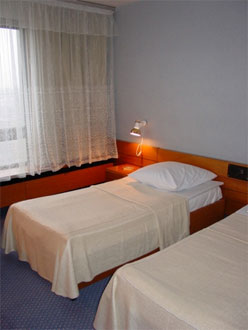 Standard Twin Room at the Cosmos Hotel in Moscow, Russia