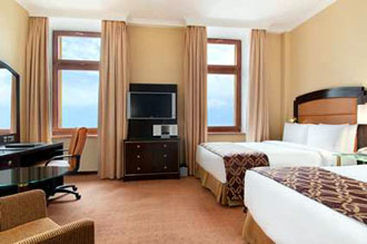 Twin Hilton Deluxe Room at the Hilton Moscow Leningradskaya in Russia