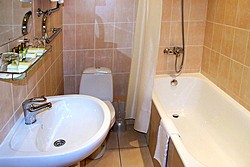 Standard Double Room Bathroom at Arbat Hotel in Moscow, Russia