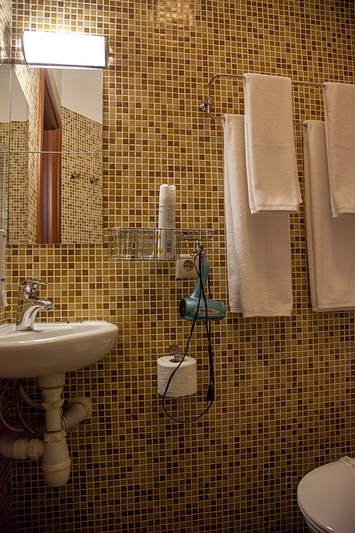 Bath Room in Coupe Room at  Atlanta Hotel in Moscow, Russia