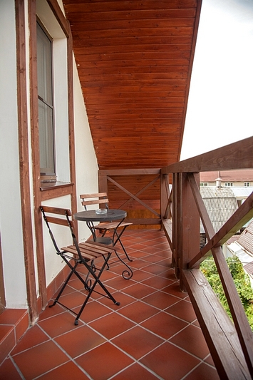 Balcony in Green Junior Suite at  Atlanta Hotel in Moscow, Russia