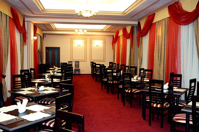 Small hall at Atlas Restaurant at the Atlas Park-Hotel in Moscow