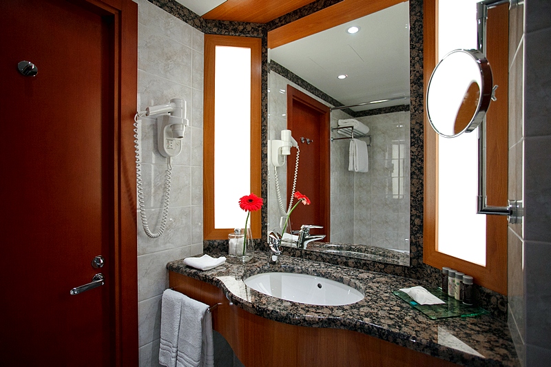 Bath Room in Club Level Superior Rooms at Azimut Moscow Olympic Hotel in Moscow, Russia