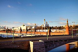 Views from the Baltschug Kempinski Hotel in Moscow, Russia