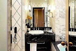 Grand Deluxe Room Bathroom at Baltschug Kempinski Hotel in Moscow, Russia