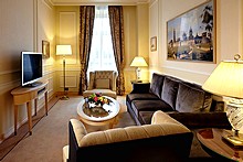 Red Square Suite Livingroom at Baltschug Kempinski Hotel in Moscow, Russia