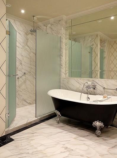 St. Basil's Suite Bathroom at Baltschug Kempinski Hotel in Moscow, Russia