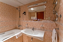 Bathroom at Renovated Suite at Belgrad Hotel in Moscow, Russia