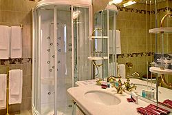 Bathroom at Presidential Apartment at Borodino Hotel in Moscow, Russia