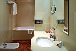 Bathroom at Suite at Borodino Hotel in Moscow, Russia