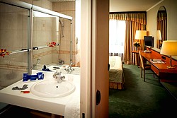 Bath Room in Apartment at Cosmos Hotel in Moscow, Russia