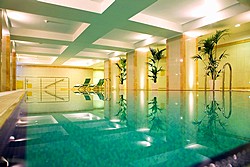 Indoor pool at Hilton Moscow Leningradskaya in Moscow, Russia