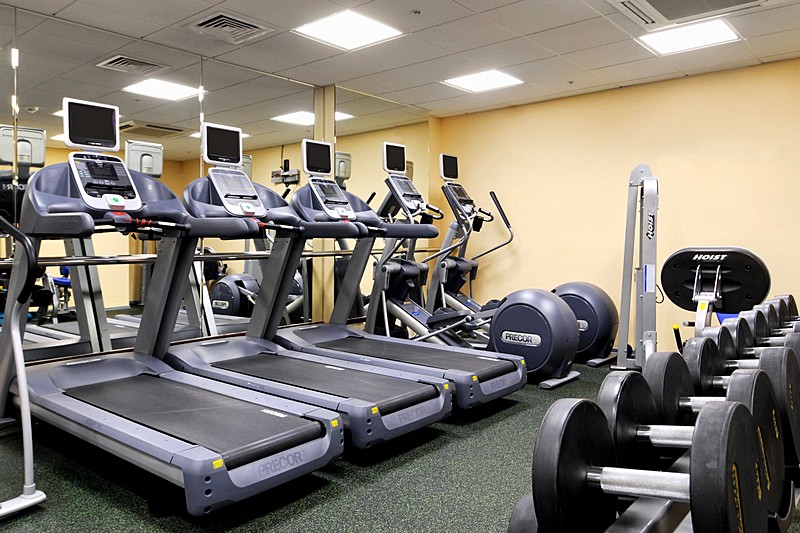 Fitness room at Hilton Moscow Leningradskaya in Moscow, Russia