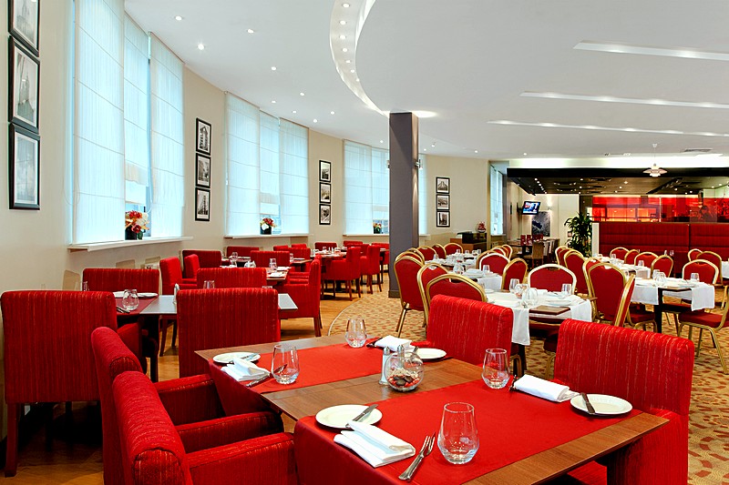 Restaurant at Holiday Inn Lesnaya Hotel in Moscow, Russia
