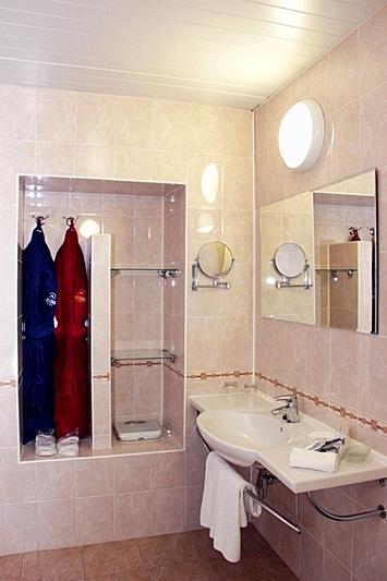 Bathroom at Business Class Suite at Izmailovo Delta Hotel in Moscow, Russia