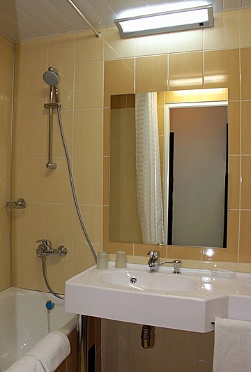 Bathroom at Standard Plus Double Room at Izmailovo Gamma Hotel in Moscow, Russia