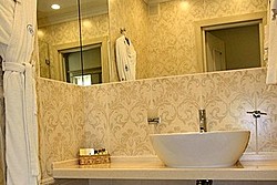 Bath Room at Superior Double Room at Marco Polo Presnja Hotel in Moscow, Russia