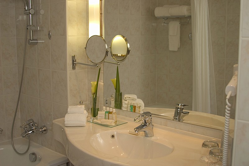 Bathroom at Executive Room at Marriott Grand Hotel in Moscow, Russia