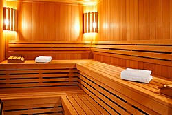 Sauna at Marriott Royal Aurora Hotel in Moscow, Russia