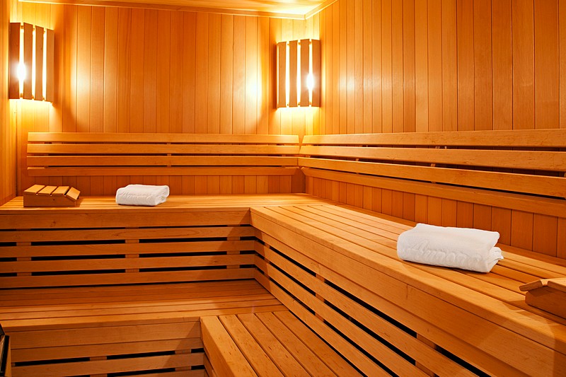 Sauna at Marriott Royal Aurora Hotel in Moscow, Russia