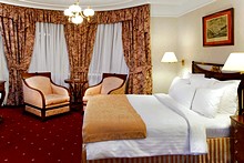 Presidential Suite Bed Room at Marriott Tverskaya Hotel in Moscow, Russia