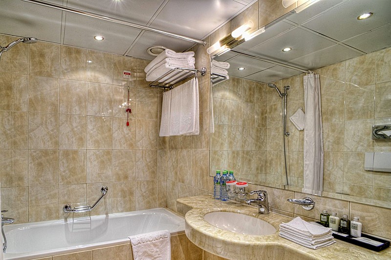 Bath room in Classic Room at National Hotel in Moscow, Russia