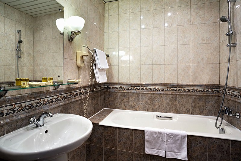 Bathroom at Evasion Studio Double at Peking Hotel in Moscow, Russia