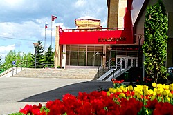 Entrance in Planernoe Hotel in Moscow