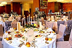 Banquet at Vladimir Restaurant at Sheraton Palace Hotel in Moscow, Russia