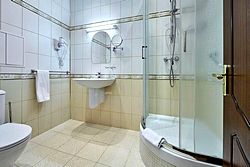 Bathroom at Standard Single Room at Slavyanka Hotel in Moscow, Russia