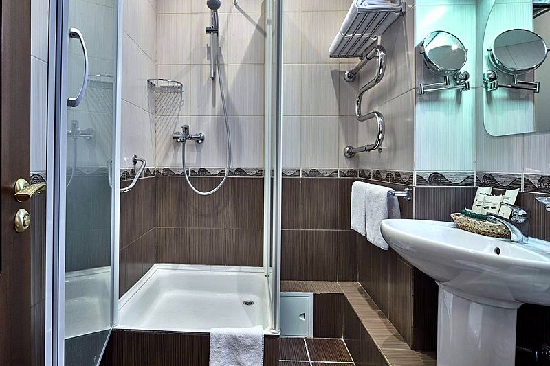 Bathroom at Standard Double Room at Slavyanka Hotel in Moscow, Russia