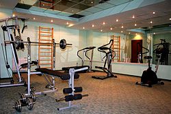 Gym at Sretenskaya Hotel in Moscow, Russia