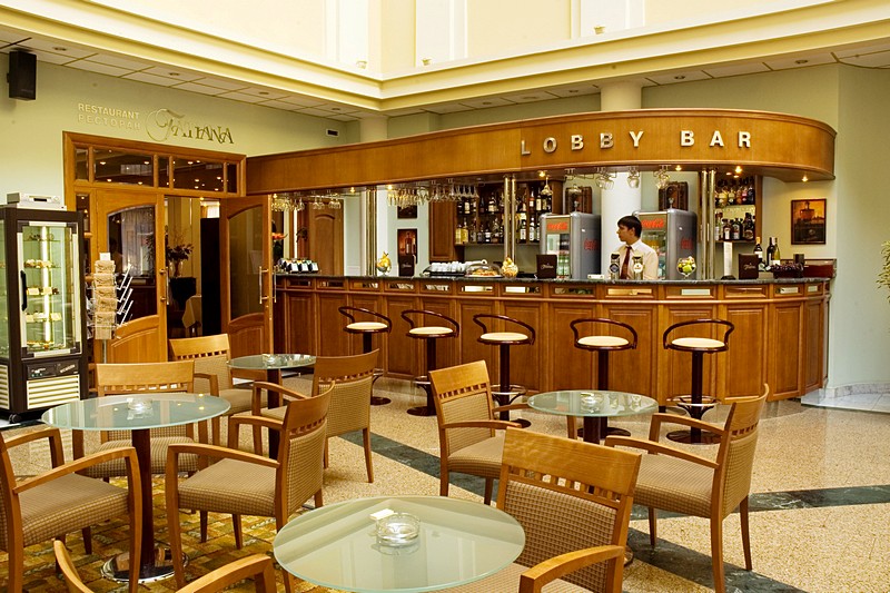 Lobby Bar at Tatiana Hotel in Moscow, Russia.