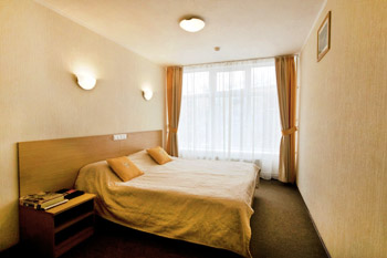 Standard Double Room at the Okhotnik Hotel in Moscow, Russia